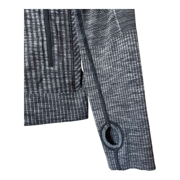 LULULEMON Womens Charcoal Multi Pattern Pullover Hooded Activewear Sweatshirt - Picture 5 of 11